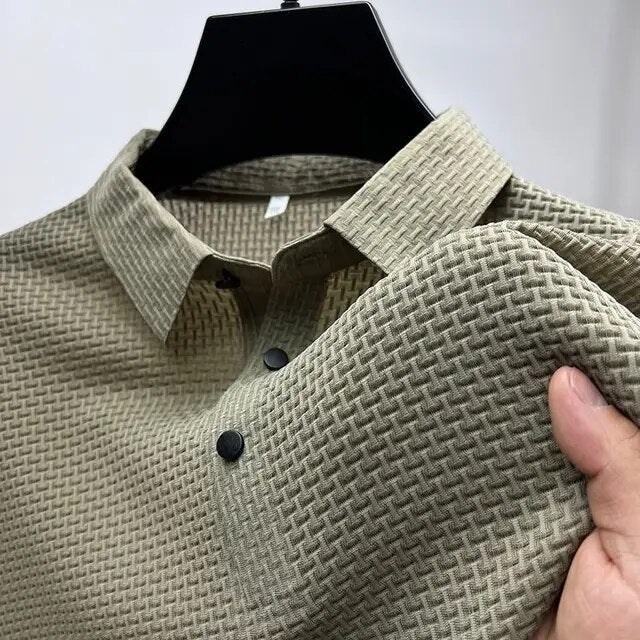 Hochwertiges Texturiertes Slim Fit Polo-Shirt