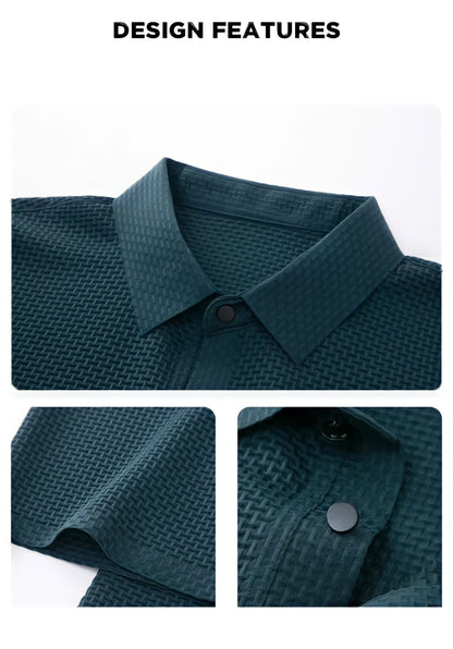 Hochwertiges Texturiertes Slim Fit Polo-Shirt