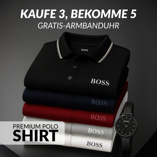 [KAUFE 3, BEKOMME 5] Kit 5 Boss Essential Poloshirts + Gratis-Armbanduhr