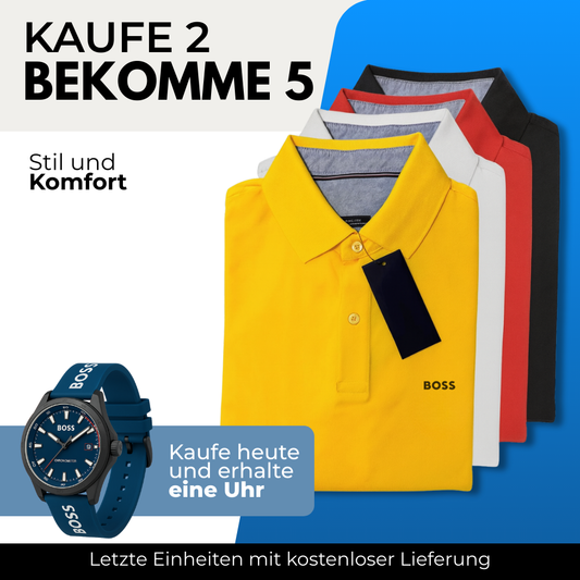 BOSS POLOSHIRT-SET [KAUFE 2, BEKOMME 5] + GRATIS-ARMBANDUHR