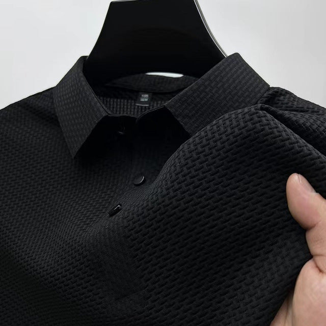 Hochwertiges Texturiertes Slim Fit Polo-Shirt