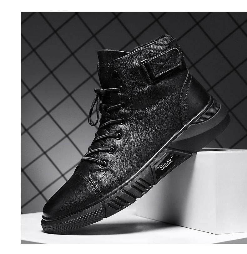 Hector - Robuste schwarze Lederstiefel für Herren